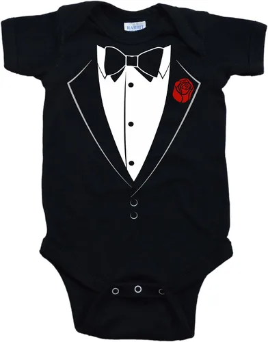 Vista 2 de Ann Arbor T-shirt Co. Bebé Esmoquin Bebé Divertido Humor Infantil Una Pieza