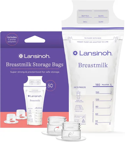 Vista 15 de Lansinoh Bolsas de almacenamiento de leche materna, 1 paquete de 50 unidades.