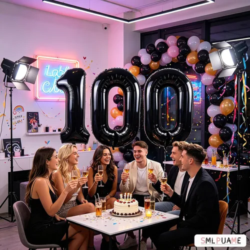 Vista 4 de Globos grandes de 40 pulgadas de números del 0 al 9, globos numéricos para decoración de fiesta de cumpleaños, globos de helio de aluminio