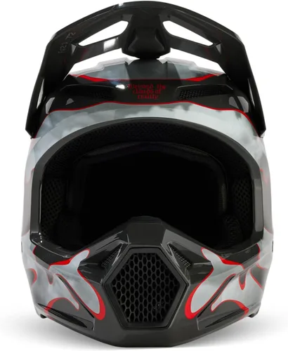 Vista 7 de Fox Racing Casco unisex para motocross V1, gris/rojo, talla XXL