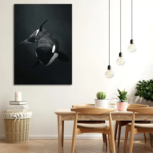 Vista 4 de XDTIOPIMY Póster con temática del océano, divertido póster decorativo de pared, lienzo con imágenes de animales y ballenas asesinas para sala