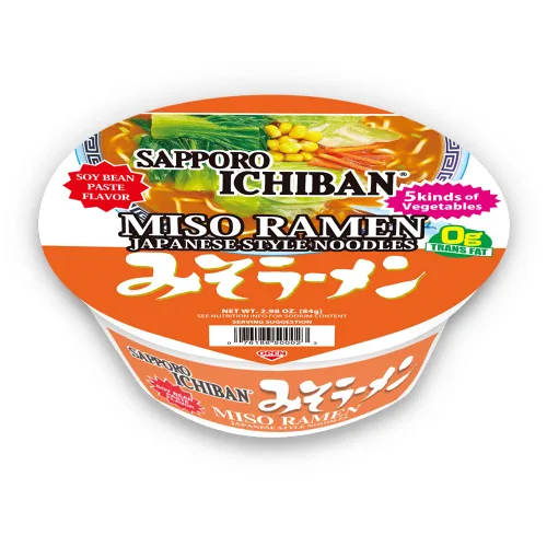 Vista 2 de [SAPPORO ICHIBAN] Miso Ramen Bowl (Donburi), fideos japoneses de taza instantánea de sabor nº 1 (2.94 onzas x 12 tazones) (Miso)
