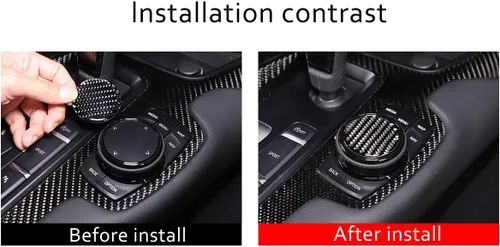 Vista 2 de Daeiclru Cubierta de perilla multimedia de control central de fibra de carbono suave para Toyota Supra GR A90 A91 MK5 2019-2022, cubierta de botón