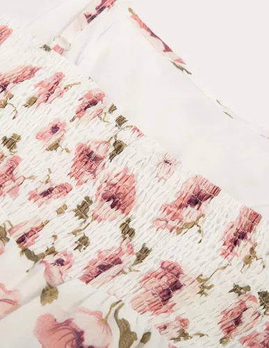 Vista 6 de GRACE KARIN Vestido floral con tirantes delgados para mujer, dobladillo con volantes, plisado, casual, vestido de verano, bohemio, vestido de playa