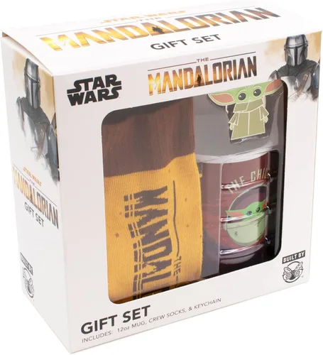 Vista 2 de Culture Fly Star Wars The Mandalorian Baby Yoda - Juego de regalo en caja con calcetines, taza y llavero, Multi