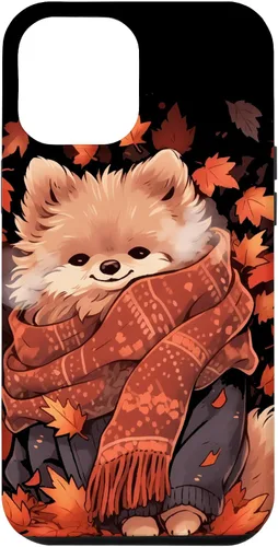 Vista 26 de Pomeranian Pom Autumn Fall Leaves Dog Thanksgiving Case for iPhone 17