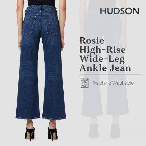 Vista 4 de HUDSON Women's Rosie High Rise Wide Leg Ankle Jean