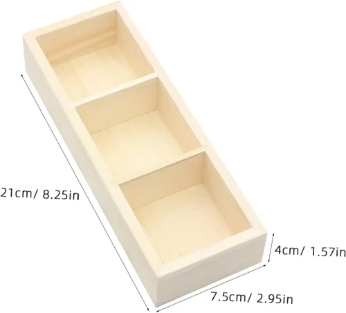Vista 2 de Levemolo Wood Tea Bag Storage Box with 3 Compartments for Countertops