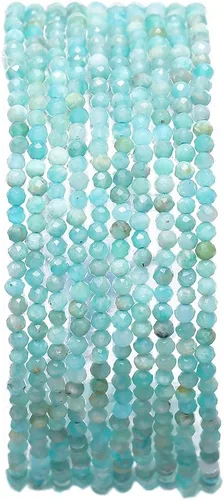 Vista 4 de BEADIA Cuentas de piedra natural africana de turquesa faceted rondelle 3x4mm semipreciosas sueltas para hacer joyas 38cm