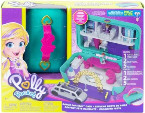 Vista 7 de Polly Pocket Hidden Places Dance Par-taay! Estuche con tema de baile, muñecas y accesorios