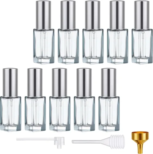 Vista 17 de Segbeauty Pequeña botella de espray de cristal recargable a granel del perfume, portátil vacío del rociador de la colonia del viaje, Transparente