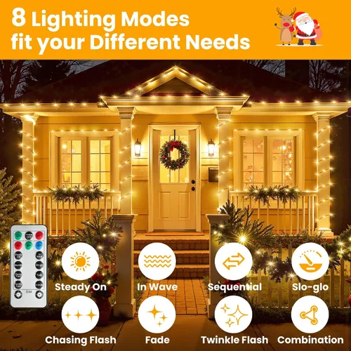 Vista 4 de Larkvue - Tira de luces de 344 pies con 1050 LEDs y control remoto, luces de hadas regulables con 8 modos, temporizador y función de memoria