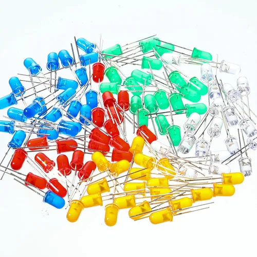 Vista 5 de EBOOT Kit surtido de 100 bombillas LED transparentes, diodos de emisión de luz, 0.2 pulgadas (5 colores)