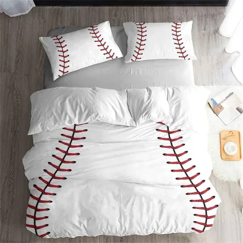 Vista 6 de LanS Precise Baseball Sport Series - Juego de funda de edredón y funda de almohada, juego de 3/4 piezas