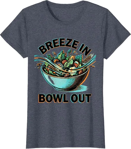 Vista 6 de Breeze In Bowl Out Breezy Bowl Design T-Shirt White