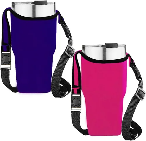 Vista 5 de 4 bolsas de soporte para vasos de 30 onzas con correa para el hombro, apto para YETI, Rtic, Atlin, Ozark Trail, Rambler, funda de neopreno con asa
