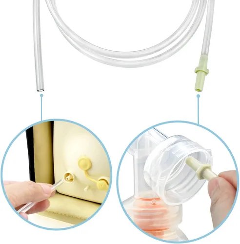 Vista 4 de Tubo de repuesto (1 paquete minorista de 2 tubos) compatible con bomba Medela con estilo y nuevo extractor de leche avanzado con estilo, 100% libre