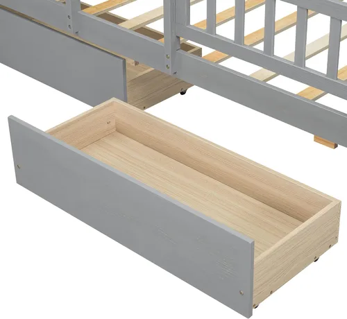 Vista 6 de P PURLOVE Cama de plataforma de tamaño individual con cabecera de almacenamiento, marco de cama de madera con luz LED integrada, cama de plataforma