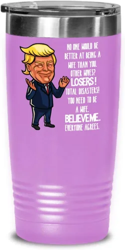 Vista 6 de Trump Future Wife Propuesta de vaso aislado regalos nadie sería mejor en ser una esposa que tú, divertido regalo de boda idea para esposa a ser