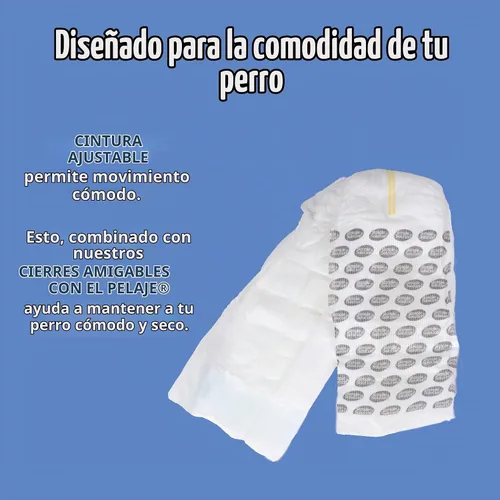 Vista 7 de Simple Solution Pañales Desechables Envolventes para Perros Machos, True Fit, Absorbentes, A Prueba de Fugas con Indicador de Humedad, Pañal
