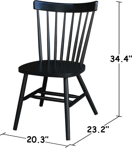 Vista 3 de International Concepts Silla Copenhagen con patas lisas, color negro