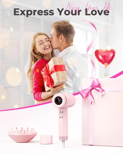 Vista 9 de Secador de pelo para mujer – Secador de pelo iónico de 160,000 RPM – Secador de pelo profesional de secado rápido de alta velocidad, juego de 9
