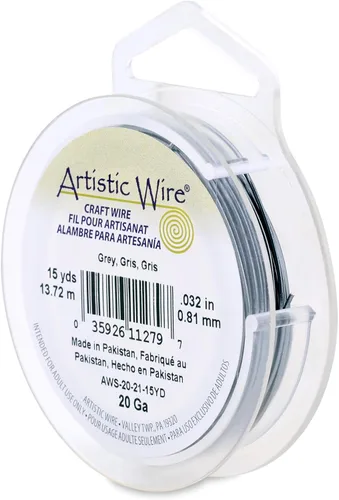 Vista 80 de Artistic Wire, Alambre de cobre de color chapado en plata de calibre 18, resistente al deslustre, amatista, 20 pies