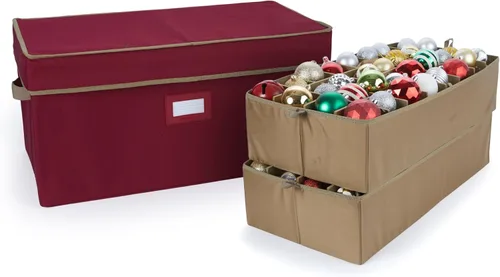 Vista 33 de Covermates Keepsakes – Caja de almacenamiento ajustable de 72 piezas – Capacidad para adornos de 4 pulgadas – Resistente – Asas – apilables