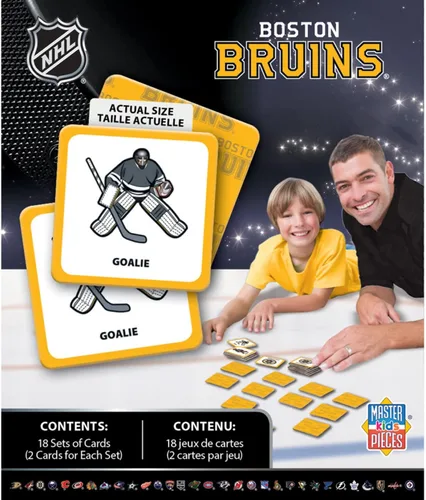 Vista 3 de MasterPieces Juego de cartas a juego de imágenes de los Boston Bruins con licencia oficial de la NHL para niños y familias