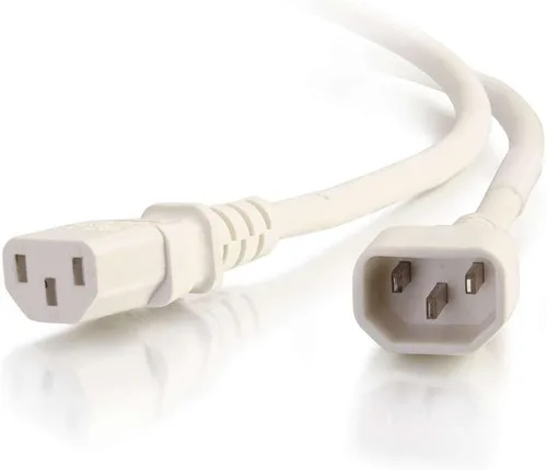 Vista 43 de Cable de alimentación C2G, cable de extensión corto, cable de extensión de alimentación, cable de alimentación de bloqueo, 10A, 250V, negro, 1 pie