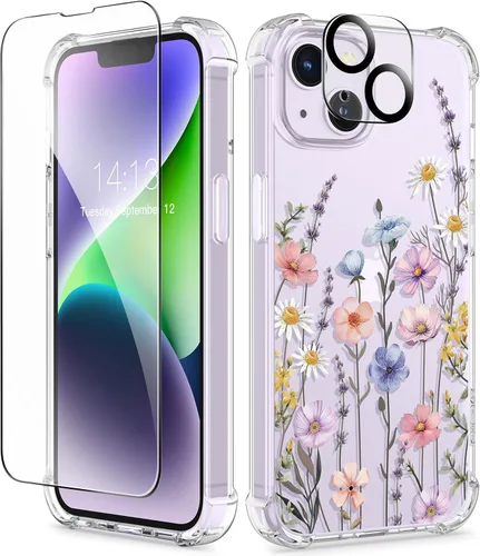 Vista 101 de GVIEWIN - Funda para iPhone 11 con protector de pantalla + protector de lente de cámara, cubierta protectora transparente suave de poliuretano