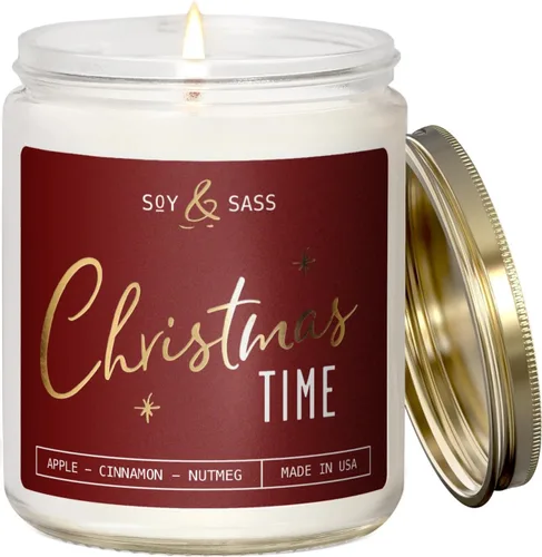Vista 17 de Vela de sidra de manzana, velas de otoño I de sidra de manzana, canela y nuez moscada, infundida con aceites esenciales, vela perfumada de otoño
