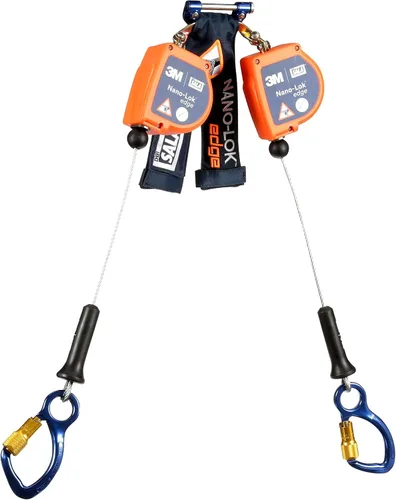 Vista 4 de 3M DBI-SALA Nano-Lok Edge 3500229 SRL, 8 pies, doble pata 100% de amarre, mosquetón de aluminio con borde afilado, conector rápido para montaje