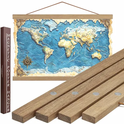 Vista 18 de Dacri Home - Colgador magnético para marcos de pósteres. Marco de madera fácil de colgar. Amplia compatibilidad con pasadores de madera para colgar