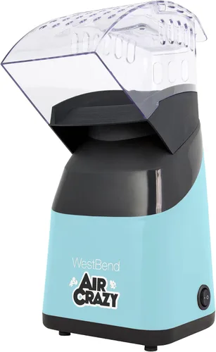 Vista 2 de West Bend Máquina de palomitas de maíz Air Crazy para aperitivos saludables sin aceite, 4 cuartos de galón, color azul