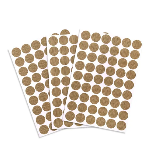 Vista 9 de uxcell 3 hojas/162 piezas de calcomanías para cubrir agujeros de tornillo, 0.827 in de diámetro de PVC, tapas autoadhesivas a prueba de polvo