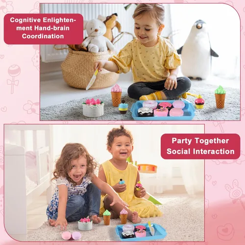 Vista 6 de Elitoky Juego de comida de postres para jugar - Comida para niños - Juego de comida para niños - Juego de simulación de corte de postres, pastel