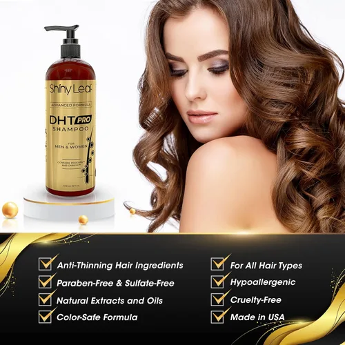 Vista 5 de Shiny Leaf DHT Pro Champú con Procapil y Capixyl para cabello adelgazante, 16 oz Advanced anti thinning shampoo with Procapil, Capixyl and DHT