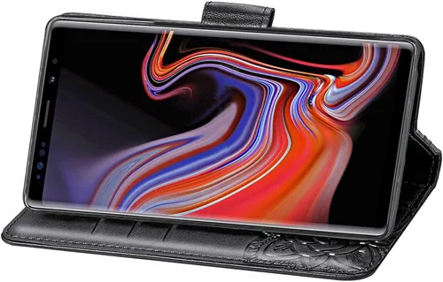 Vista 3 de GYHOYA Funda de piel tipo cartera compatible con Samsung Galaxy Note 9 para mujer, con función atril magnética y tarjetero para Samsung Galaxy Note