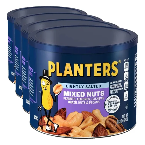 Vista 11 de PLANTERS Mezcla de nueces tostadas con miel, aperitivos para fiesta, proteína a base de plantas, recipiente de 10 onzas (paquete de 6)