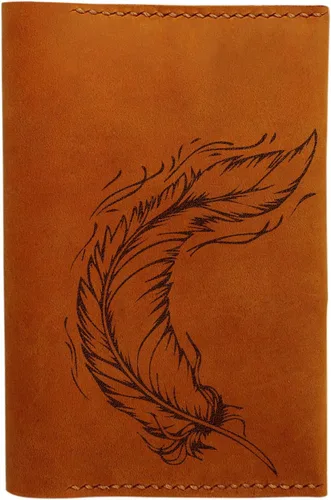 Vista 5 de Pájaros Abstracto Hecho A Mano Cuero Genuino Pasaporte Titular Caso HLT_01, Águila Abstracto -1, Retro