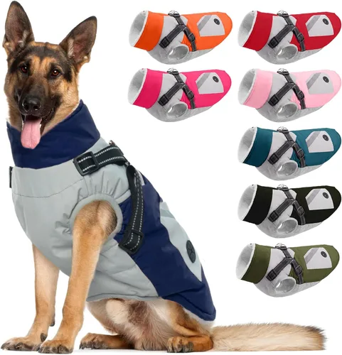 Vista 30 de IECOii Abrigos para perros pequeños, arnés de invierno con cremallera, color verde, talla XS, cálido abrigo de invierno para perros pequeños