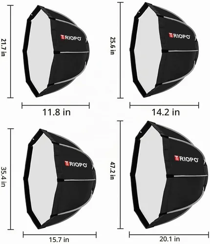 Vista 3 de TRIOPO 25.6inch / 65cm Octabox Softbox, Bowens Mount Quick Release