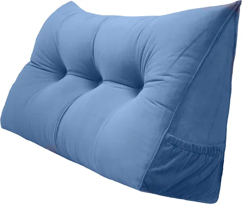 Vista 44 de Peachwell Almohada triangular de lectura para reposo en cama, cojín de refuerzo grande para cabecero, respaldo, almohada de cuña con funda extraíble