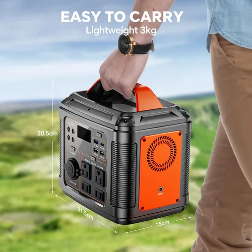 Vista 5 de 300W Portable Power Station + 60W Solar Panel – 296Wh Camping Generator