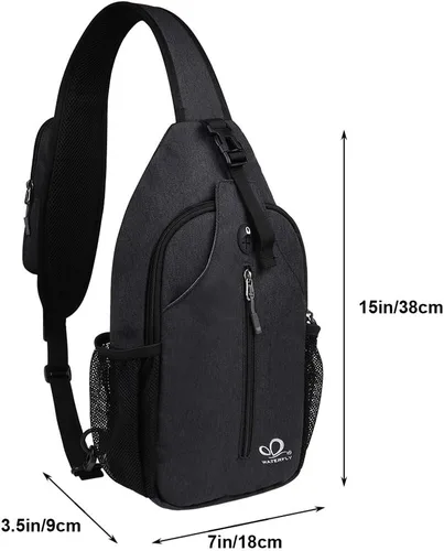Vista 2 de WATERFLY - Mochila cruzada tipo bandolera para viajar y hacer senderismo, bolsa de pecho