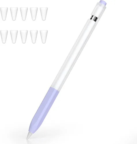 Vista 9 de Compatible con Apple Pencil de 1ª generación, funda de silicona antideslizante, [con 10 fundas de punta de silicona] para Apple Pencil de 1ª Negro