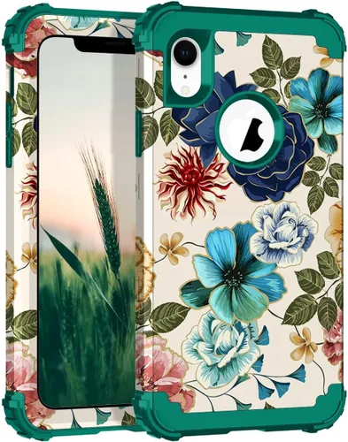 Vista 172 de Hocase Funda para iPhone SE 2022/2020, resistente a prueba de golpes, de plástico duro+goma de silicona, funda protectora híbrida para iPhone SE