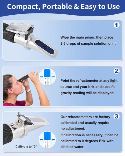Vista 5 de Refractómetro Brix 0-90%, Medidor Refractómetro Brix con ATC, Refractómetro Preciso Azúcar Jarabe de Arce, Refractómetro Brix para Medir