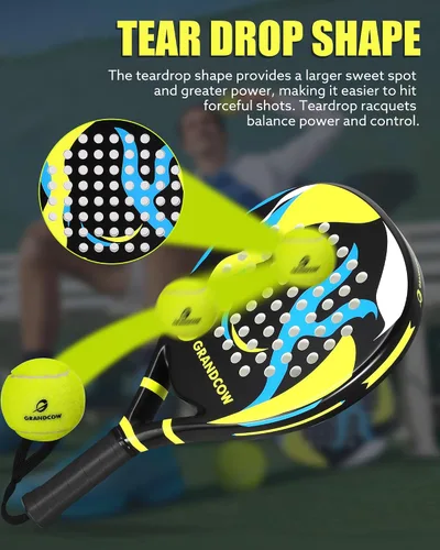 Vista 5 de Raqueta de pádel de fibra de carbono Power Lite Pop Tennis Paddle Paddleball raquetas